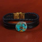 دستبند چرم فیروزه کد 20777