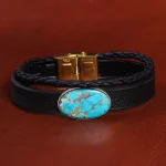 دستبند چرم فیروزه کد 20778