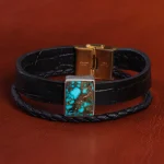 دستبند چرم فیروزه کد 20780