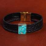 دستبند چرم فیروزه کد 20781
