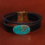 دستبند چرم فیروزه کد 20785