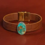 دستبند چرم فیروزه کد 20786