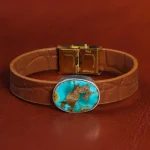 دستبند چرم فیروزه کد 20787