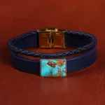 دستبند چرم فیروزه کد 20789