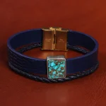 دستبند چرم فیروزه کد 20792