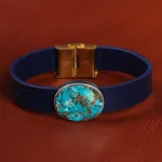دستبند چرم فیروزه کد 20794