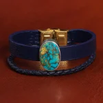 دستبند چرم فیروزه کد 20795
