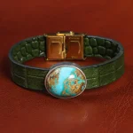 دستبند چرم فیروزه کد 20800