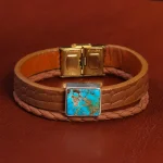 دستبند چرم فیروزه کد 20802