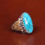 انگشتر فیروزه شجری مردانه کد 20810