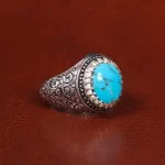 انگشتر فیروزه شجری مردانه کد 20824