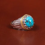 انگشتر فیروزه شجری مردانه کد 20830