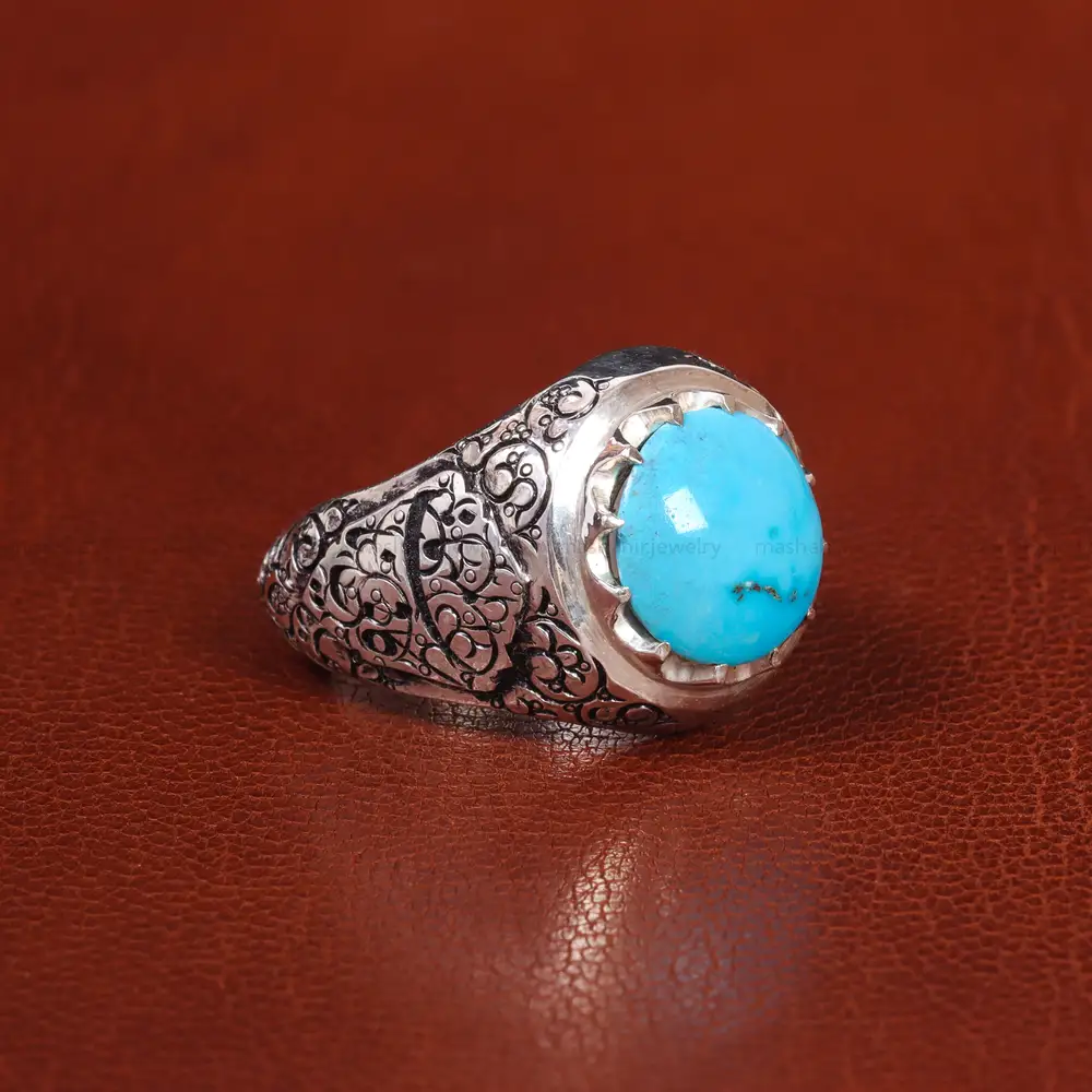 انگشتر فیروزه شجری مردانه کد 20834