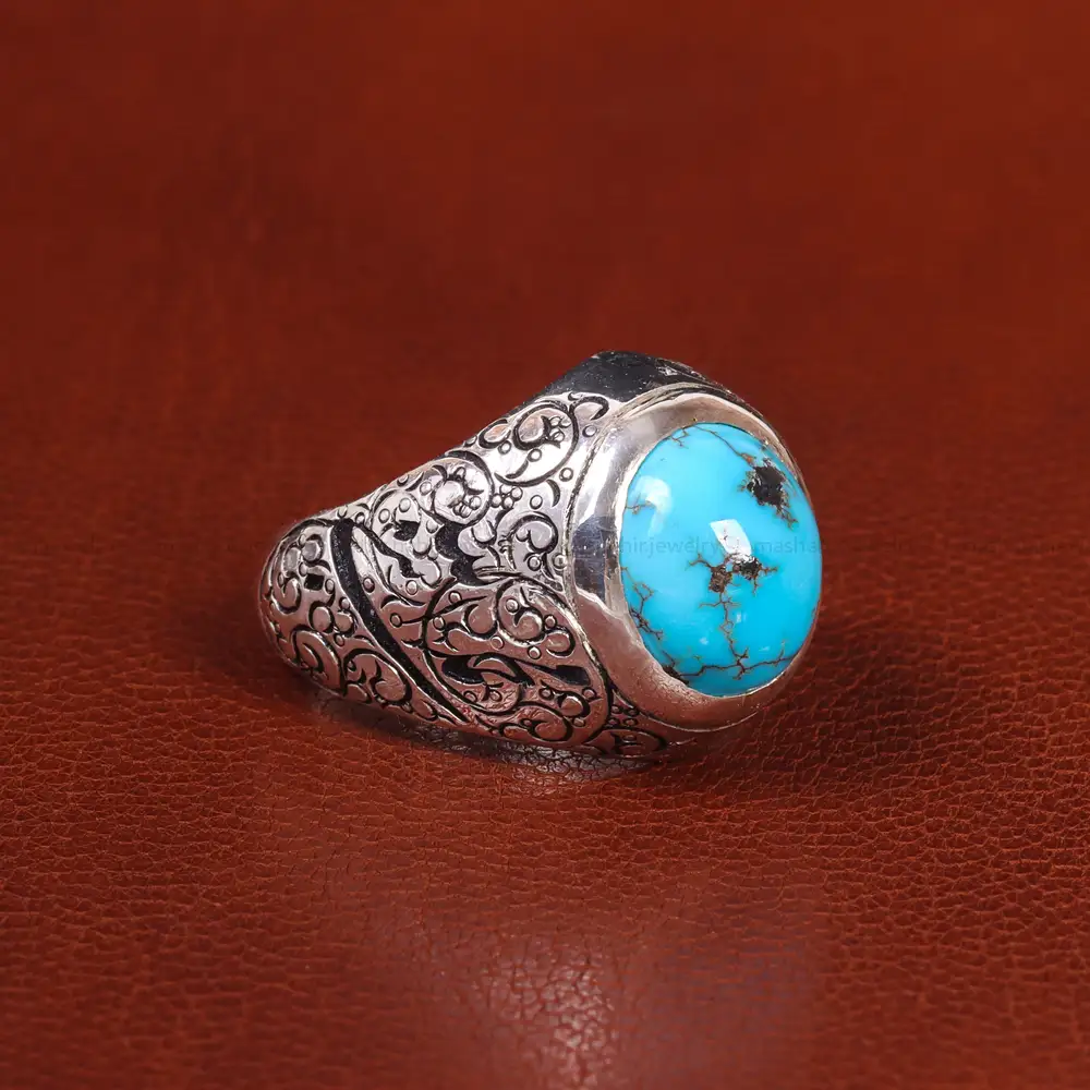انگشتر فیروزه شجری مردانه کد 20841