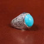 انگشتر فیروزه شجری مردانه کد 20847
