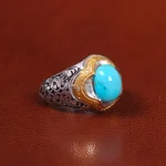 انگشتر فيروزه عجمی مردانه کد 20877