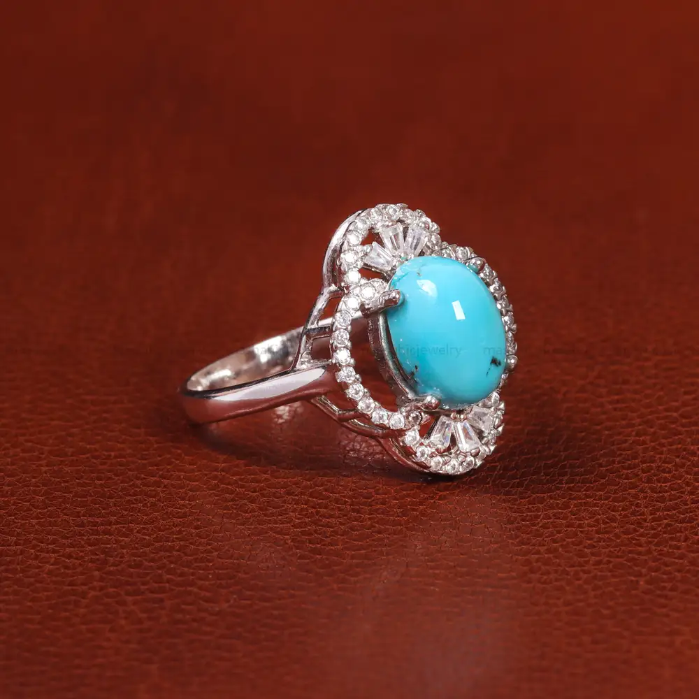 انگشتر فیروزه عجمی زنانه کد 20962