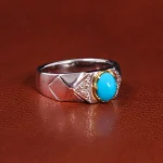 انگشتر فيروزه عجمی مردانه کد 20983