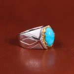 انگشتر فيروزه عجمی مردانه کد 20986