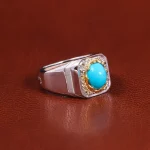 انگشتر فيروزه عجمی مردانه کد 20988