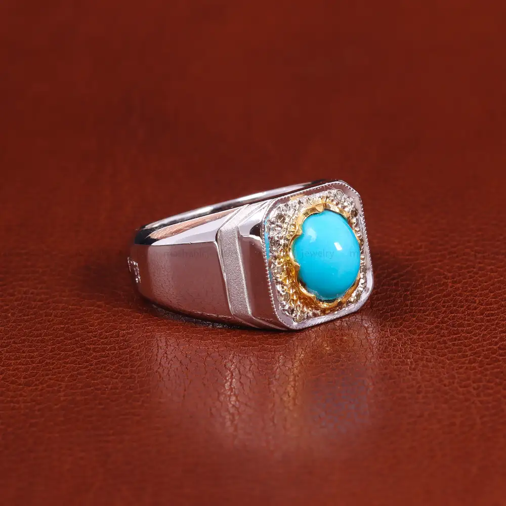 انگشتر فيروزه عجمی مردانه کد 20988