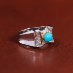 انگشتر فيروزه عجمی مردانه کد 20995