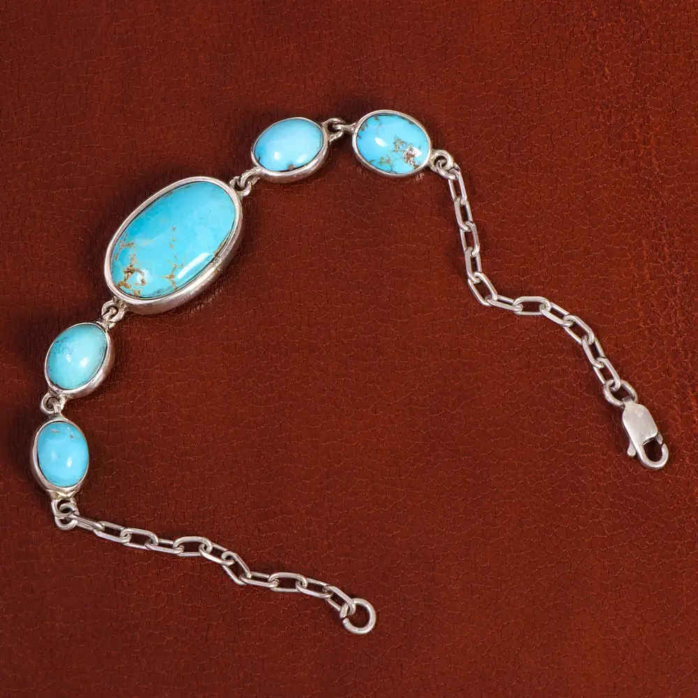 دستبند فیروزه زنانه کد 21016