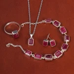 نیم ست یاقوت سرخ زنانه کد 21020