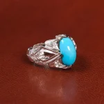 انگشتر فيروزه عجمی مردانه کد 21026