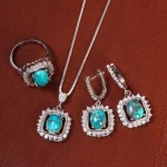 نیم ست فیروزه زنانه کد 21038