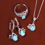 نیم ست فیروزه زنانه کد 21039