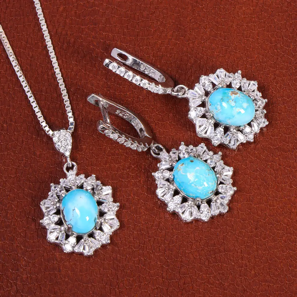 نیم ست فیروزه زنانه کد 21041