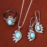 نیم ست فیروزه زنانه کد 21052