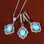 نیم ست فیروزه زنانه کد 21054