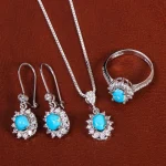 نیم ست فیروزه زنانه کد 21059