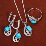 نیم ست فیروزه زنانه کد 21062