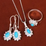 نیم ست فیروزه زنانه کد 21065