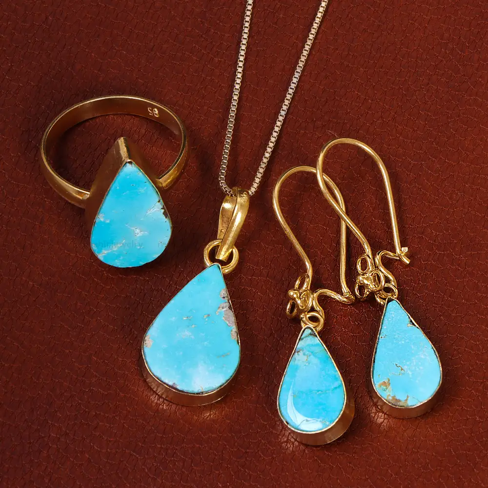 نیم ست فیروزه زنانه کد 21066