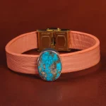 دستبند چرم فیروزه کد 21068