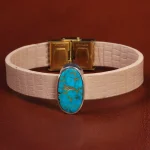 دستبند چرم فیروزه کد 21069