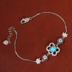 دستبند فیروزه زنانه کد 21072