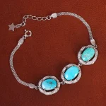 دستبند فیروزه زنانه کد 21075