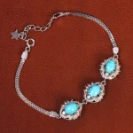 دستبند فیروزه زنانه کد 21077