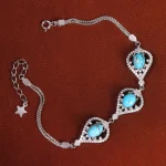 دستبند فیروزه زنانه کد 21078