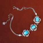 دستبند فیروزه زنانه کد 21080