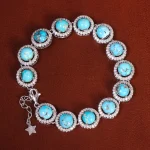 دستبند فیروزه زنانه کد 21088