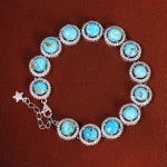 دستبند فیروزه زنانه کد 21089