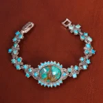 دستبند فیروزه زنانه کد 21090