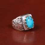 انگشتر فیروزه شجری مردانه کد 21099