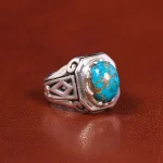 انگشتر فیروزه شجری مردانه کد 21101